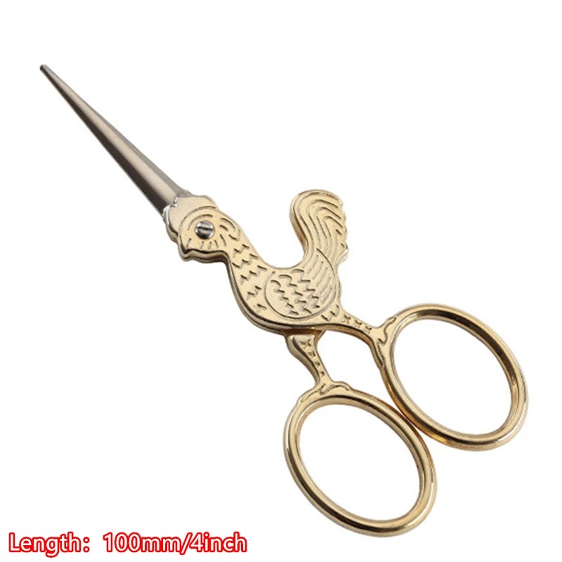 アンティークデザインはさみ（ゴールド色）　ステンレス製糸切ハサミ刺繍はさみ