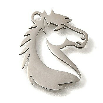 ●取寄品●ステンレスメタルチャーム　馬デザイン(20個) ペンダントパーツ　競馬ホースマン競走馬ジョッ..