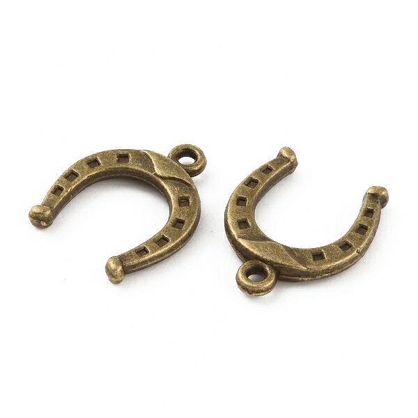 ●取寄品●メタルチャーム　馬の蹄鉄デザイン(10個) アクセサリーパーツ　 16x13x2mm　競馬ホースマン競..