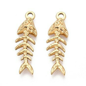 ●取寄品●イオンプレーティング304ステンレスチャーム　魚デザイン(20個) メタルチャームアクセサリーパ..