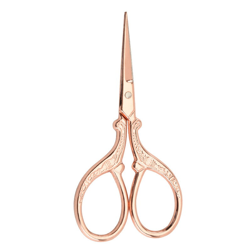 ●取寄品●アンティークデザインはさみ　1本ローズゴールド　裁縫糸切ハサミ刺繍はさみ