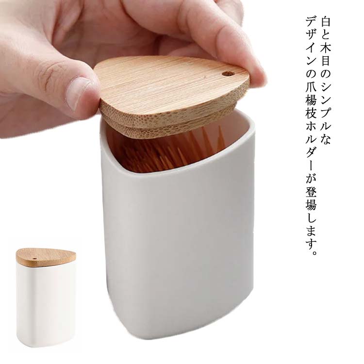 爪楊枝入れ 爪楊枝ケース 大容量 キッチン収納 シンプル 綿棒ホルダー 卓上用品 楊枝保存 レストラン用 爪楊枝筒 蓋付き 防塵 携帯便利 小物入れ お洒落 2個セット 送料無料