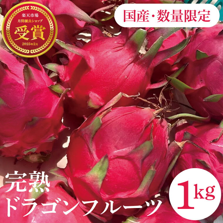 完熟 プレミアム ドラゴンフルーツ(赤肉)1kg 赤果肉 スーパーフード 日本産 国産 グルメ ギフト 取り寄せ フルーツ 人気 セット レッドピタヤ 果肉 ポ...