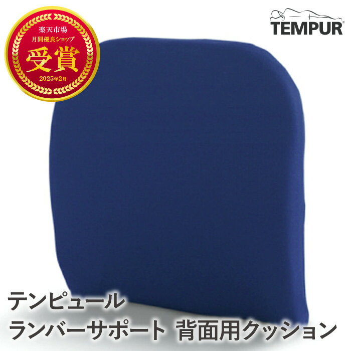 正規品 テンピュール クッション ダークブルー ランバーサポート 背もたれ 背もたれクッション 背骨 サポート 背面用 クッション 背面クッション 背クッション 椅子 オフィスワーク デスクワーク 腰痛 約36x36x7cm 3年保証 低反発 プレゼント ギフト