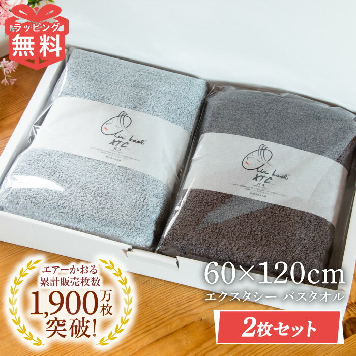 2枚 セット 吸水 エアーかおる バスタオル タオル エクスタシー XTC 60×120cm バス 汗 吸収 髪 顔 肌 誕生日 ギフト プレゼント えあーかおる おしゃれ 日本製 国産 浅野撚糸 ふわふわ まとめ買い まとめ売り 正規品 復興 双葉 カンブリア宮殿 人気 クリスマス