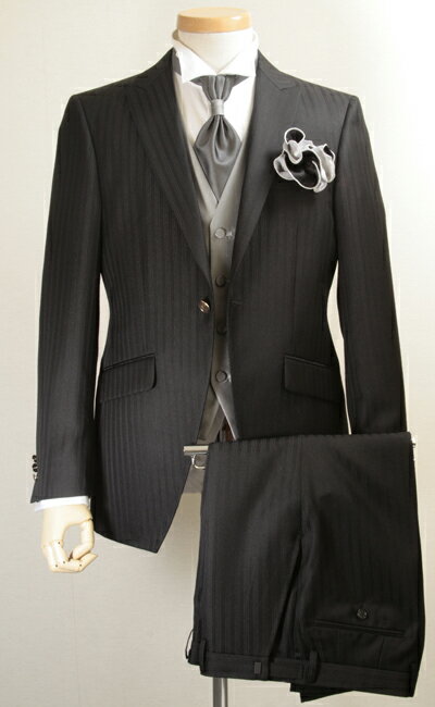 【BB体】ショートタキシードのセットは【ベスト付きショートタキシード】と【アスコットタイ】のセット!MB890BB【送料無料】【新郎、披露宴、結婚式、ガーデンウェディング、チャペルウェディング】