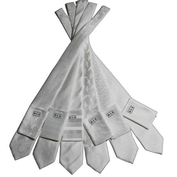 【送料無料商品と同梱か購入総額3980円(沖縄・離島除く)で1円】日本製 フォーマルネクタイ 白 チーフ 付き メンズ 冠婚 結婚式 ホワイト ネクタイ 白 ネ...