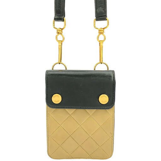 【中古】 CHANEL シャネル ポーチ バイカラー ストラップ付 レディース 【中古】 CHANEL シャネル ポーチ バイカラー ストラップ付 レディース