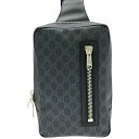 【中古】GUCCI グッチ GGスプリーム スリングバックパック ボディバッグ ブラック GGスプリームキャンバス 478325