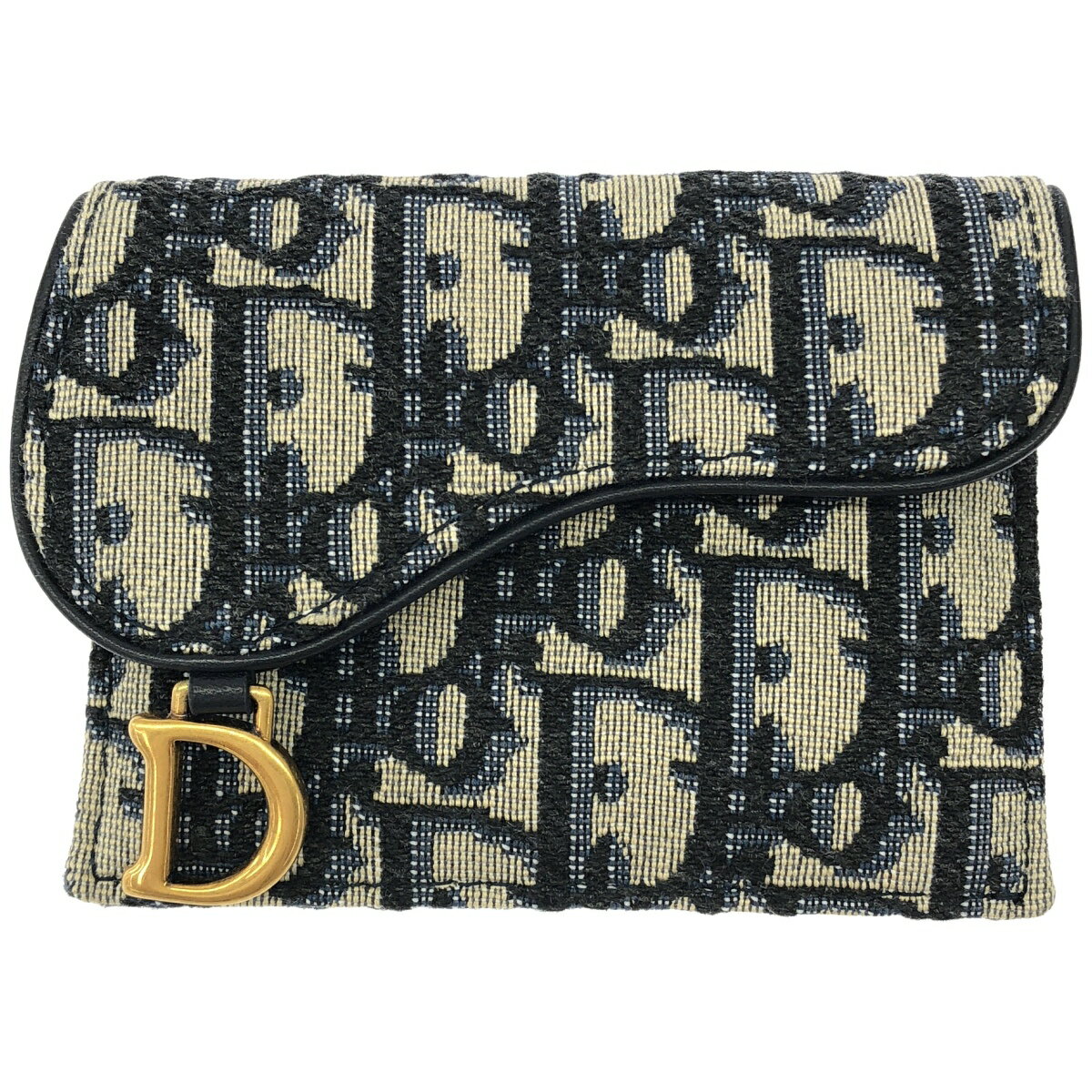 【中古・美品】 クリスチャン・ディオール(Christian Dior) オブリーク Saddle Bloom　カードケース