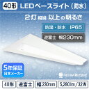 LED 一体型 ベースライト( 逆富士 / W230 / 32W )直付 防湿 防雨 防水 防塵 低温 寒冷地 (IP65) ライトバー蛍光灯 2灯相当フリッカーレス軒下 通路 工場 倉庫 駐車場 半屋外( 日本メーカー　REIWA株式会社 )