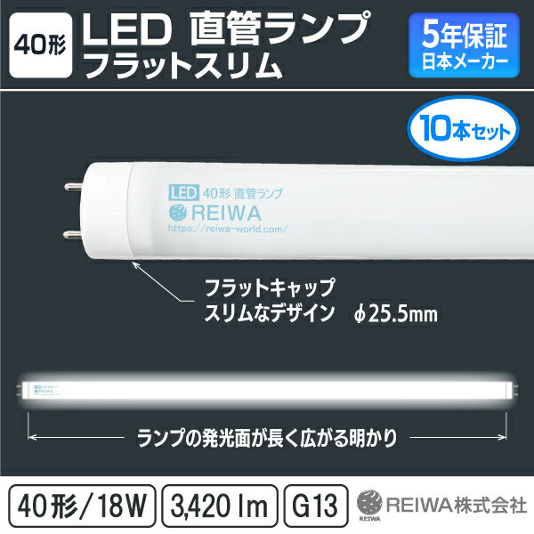 5800lm led蛍光灯 288連 立体発光 2本分の明るさ 40W型2灯 80W相当 120cm ベースライト 器具一体型 直付け PSE PL保険「10本セット」昼光色 送料無料 2年保証