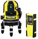 Firecore 5ライン グリーンレーザー墨出し器 レーザーレベル 高輝度 高精度 大矩 受光器対応 回転レーザー線 メーカー1年保証 最先端技術を駆使した墨だし器 受光器セット