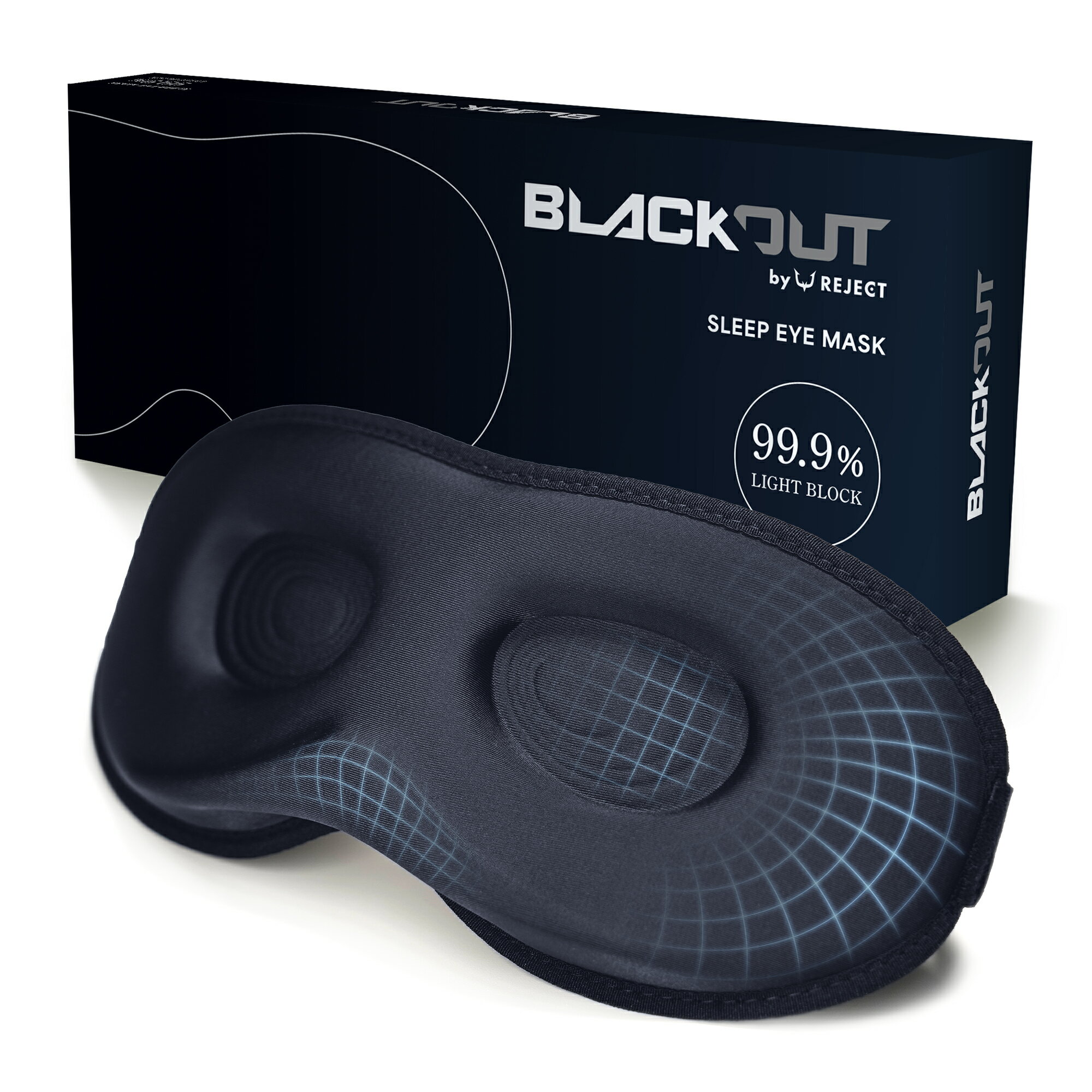 【2025年モデル】BLACKOUT アイマスク 遮光率99.9％ 睡眠 安眠 快眠 グッズ 遮光率99.9％ 3D 立体 低反発 軽量 目隠し 旅行 飛行機 丸洗い可能 通気性 さらさら ふわふわ 黒色 【プロeスポーツチームREJECT開発監修】