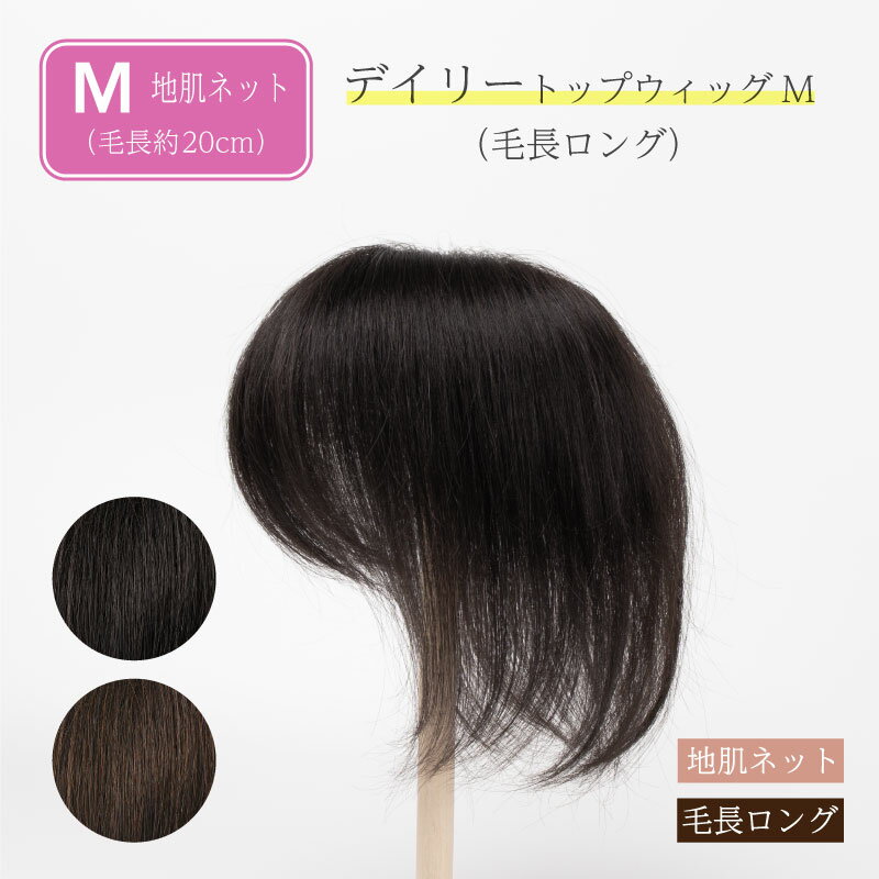 部分 ウィッグ 人毛100% 総手植え ミセス 自然 薄毛 白髪隠し 分け目 つむじ ヘアピース 女性用 部分かつら 脱毛 地肌ネット ミディアム デイリートップウィッグM（SB+5cm）