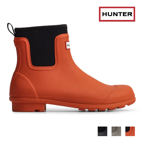 国内正規品 HUNTER MFS2403NRE メンズ オリジナル ネオプレン チェルシー ブーツ 長靴 ラバーブーツ 防水 レイン ブラック　レッド　ベ..