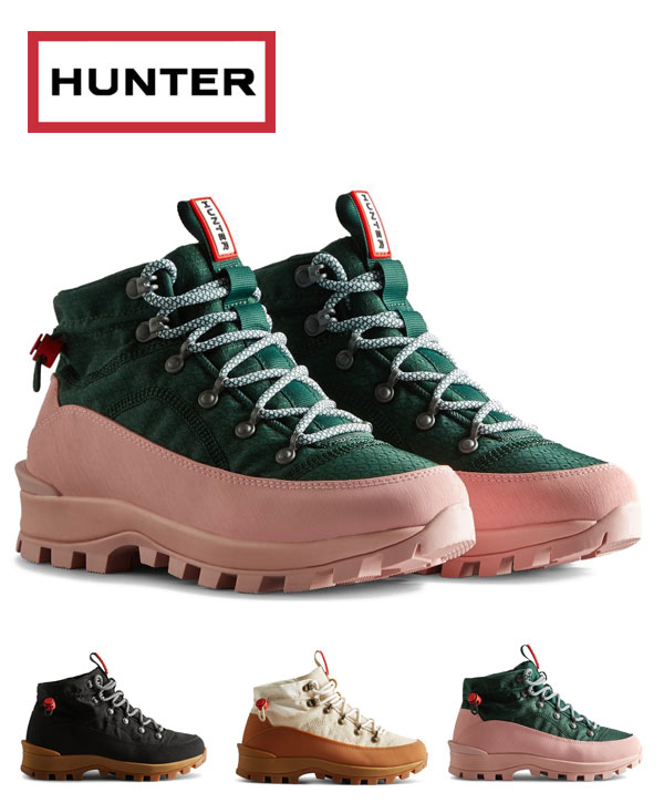 HUNTER ハンター レディース トラベル エクプローラー レース アップ コマンド ブーツ WOMENS TRAVEL EXPLORER BOOT WFS2336REN ブラック グリーン ホワイト ローズ