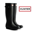 国内正規品 HUNTER ハンター レディース オリジナル トール レイン ブーツ - ブラック 防水 レインシューズ WFT1000RMA