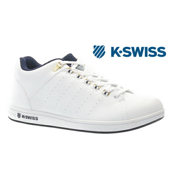 ケースイス スニーカー メンズ ケースイス K-SWISS KS100 36101571 ローカット スニーカー ホワイトネイビーゴールド 正規品 新品 ユニセックス 靴