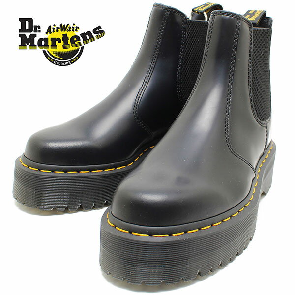 ドクターマーチン サイドゴアブーツ レディース Dr.Martens ドクターマーチン 2976 QUAD CHELSEA BOOT 24687001 BLACK チェルシー サイドゴア 厚底 ブーツ レディース メンズ 定番