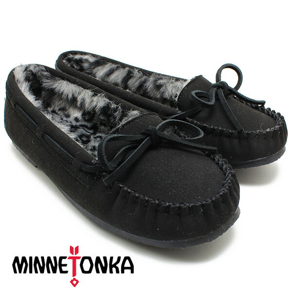 Minnetonka ミネトンカ ファーモカシン KIMMY キミー ブラック Minnetonka ミネトンカ レディース