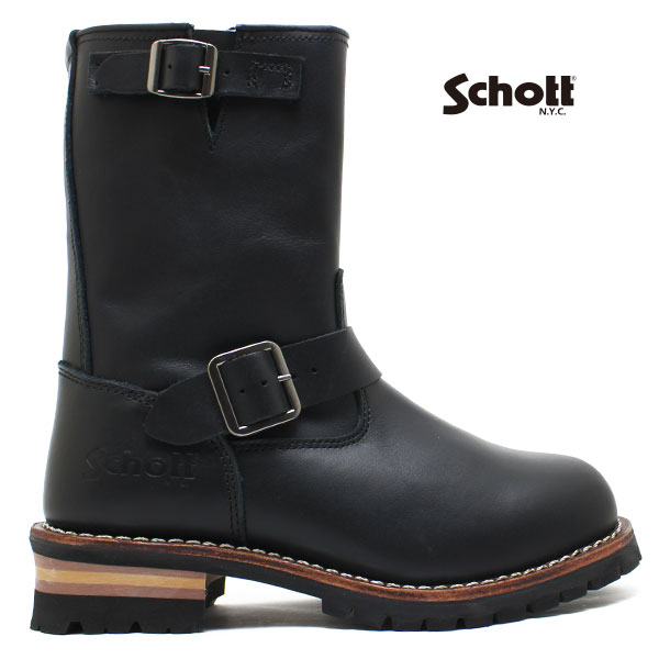 ショット Schott エンジニアブーツ ENGINEERBOOTS 本革 BLACK メンズ ブーツ