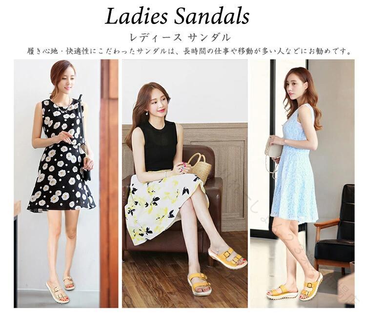 黒 クッション サンダル オフィスサンダル ベルトサンダル 厚底 疲れにくい 疲れない 静音 室内 職場 美脚 オフィス 2