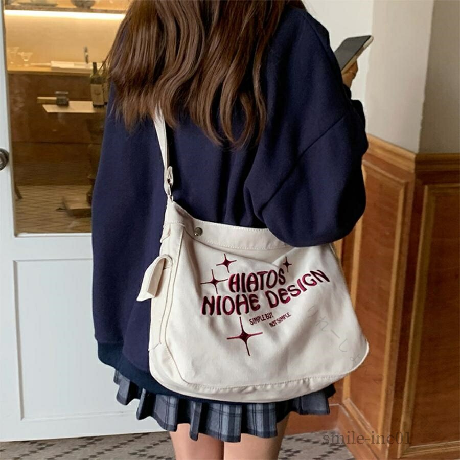 乐天商城 - 大容量 ショルダーバッグ キャンバス 通学 用 バッグ