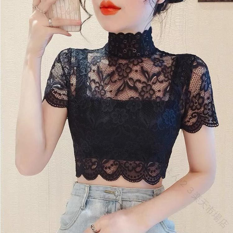 Rakuten - レース つけ襟 大人可愛い 薄手 スタンドカラー ハイネック ノースリーブ 半袖 ブラウス付け襟 春夏 秋 紫外線対策 重ね着 レイヤード 20代 30代 レディース 大きいサイズ プレゼント ギフト