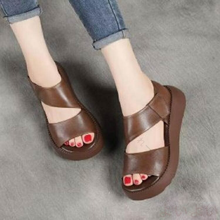 乐天商城 - サンダル レトロな 厚底サンダル レディース 黒 5cm 厚底 外反拇趾 疲れない 歩きやすい 美脚効果 甲高 スニーカー 人間工学 春 夏 秋