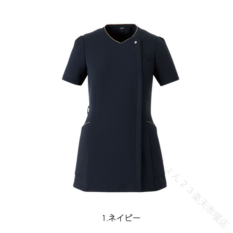 レディース 半袖 チュニック スクラブ トップス アンジョア joie ジョア 42052 ストレッチ 透けにくい 吸汗 速乾 高通気 ホームクリーニング 施術 ユニフォーム 制服 事務服 接客 サロン 美容系 医療系 エステ ネイルサロン クリニック OL オフィス