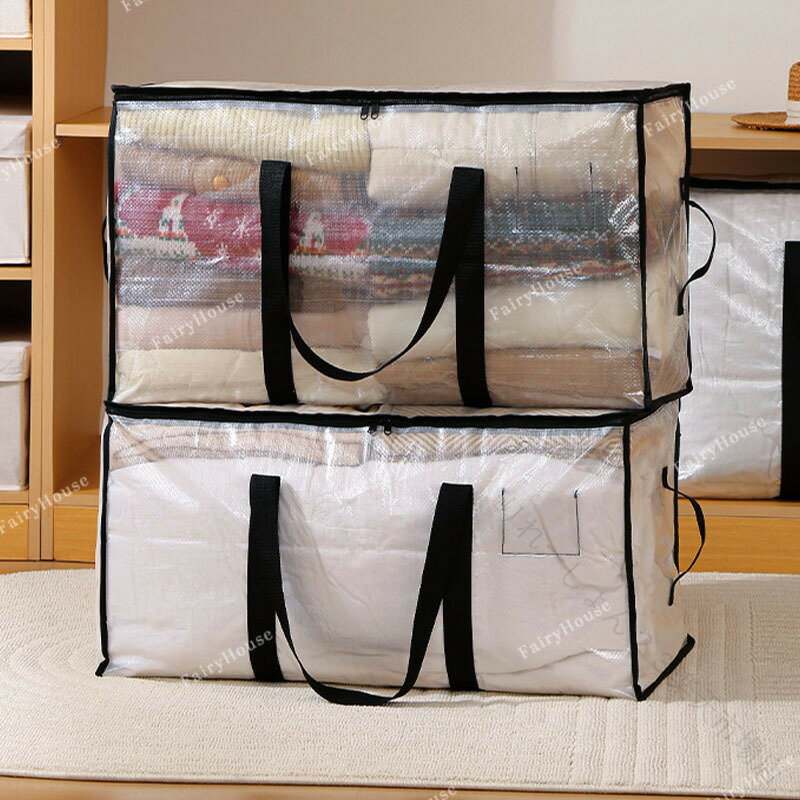 Storage Box - 布団 収納 袋 特大 容量 大型 収納 ケース 大きい バッグ 防水 防塵 大開口 折りたたみ 式 持ち手 付き 耐荷重 布団 収納 カバン 引越し バッグ 羽毛布団 衣類 日用品 おもちゃ キャンプ 用具 収納