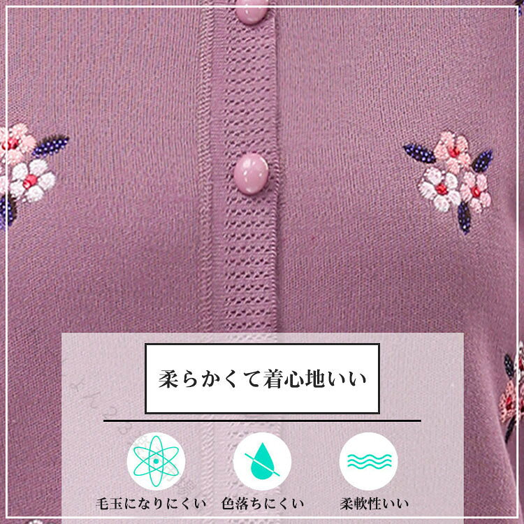 シニアファッション 軽量 あったか 裏ボア ニットカーディガン レディース 花模様 秋冬 防寒 寒さ対策 節電 プレゼント お誕生日 ギフト 婦人服 ミセス 祖母 高齢者 70代 80代 90代 あたた relation0111-10015583 りれーしょん23楽天市場店 パッケージ画像