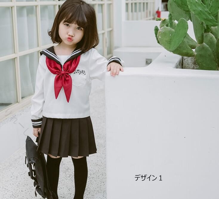 女の子 スーツ セーラー風 2点セット 入学式 卒園式 七五三 発表会 結婚式 制服風 おしゃれ 可愛い 子供服 小学生 普段着 記念日 お出かけ ブラウス スカート 110 120 130 140 150 160 入園式 音