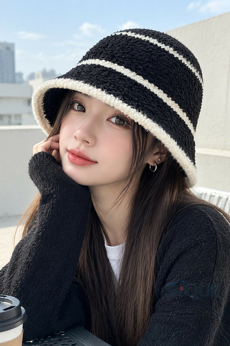 バケットハット バケハ 帽子 レディース 秋冬 モコモコ ニットハット 防寒対策 ニ...