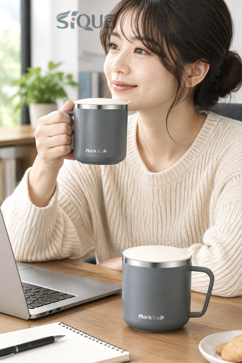2個セット 蓋付き 保冷 400ml 保温 夫婦 ステンレス ステンレスマグ コーヒー 持ち手 コーヒーカップ 二重構造 コーヒーマグ マグカップ 真空断熱 持ち運び こぼれにくい お茶 紅茶 オフィ relation0111-10042640 りれーしょん23楽天市場店 サンプル画像2