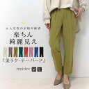 テーパードパンツ レディース 春 ファッション ストレッチパンツ プルオンパンツ カラーパンツ スラックス ウエストゴム ゆったり きれいめ 通勤 旅行 黒 M/L ▼3/21 18時～再再販