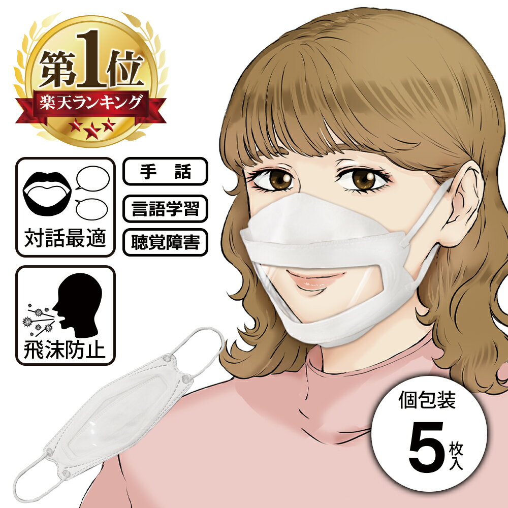 【口が見えるマスク】 透明マスク 5