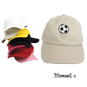 MOMENT(モーメント) サッカーボール emb ローキャップ オリジナル刺繍 (52-56) キッズ子供 おしゃれ 男の子 女の子 かわいい 子供服