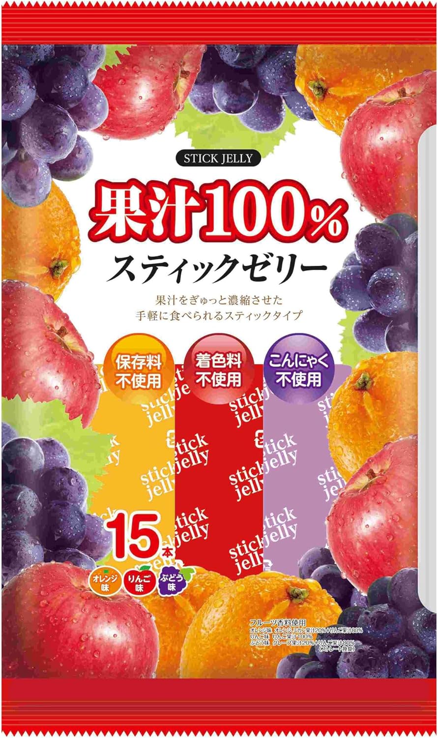 樂天商城 - リボン 果汁100%スティックゼリー 15本入(計12袋)