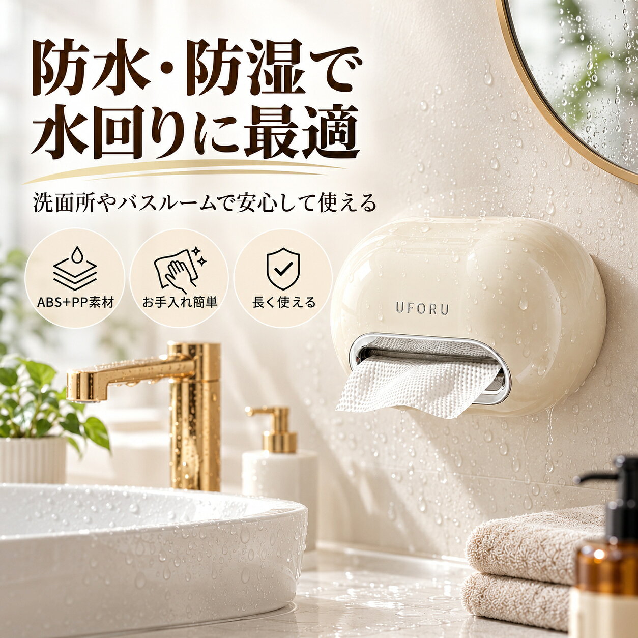 楽天市場】タオル掛け 洗面所 壁（ボックスティッシュケース