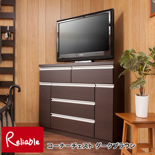 樂天商城 - te-0123 【代引き・時間指定不可】 【JUCEE】シリーズ コーナーチェスト 幅100 ブラウン 【c 235】