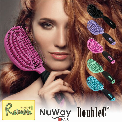 Brushes, Combs - NuWay4Hair DoubleC ニューウェイフォーヘアー ダブルC ヘアブラシ DC-BL ブルー DC-MGN ミントグリーン DC-PK ピンク DC-PE パープル DC-BK ブラック 速乾性 通気 スカルプケア 頭皮マッサージ ボリュームアップ スタイリング