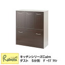 マラソン期間P5倍! 5分別ダストボックス fy-0033 キッチンシリーズ Calm ダークブラウン ゴミ箱 【c 153】【代引き・時間指定不可】