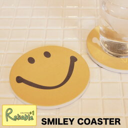 マラソン期間P3倍! 【メール便配送のみ※代引き不可】SMILEY COASTER(スマイリーコースター) 2枚セット セラミック 裏面コルク セラミックコースター 吸水コースター 陶器 結露 輪染みを防ぐ 茶たく 茶托 カフェ 吸水 magnet