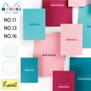 ブロックロディア カラーズ No.11(A7) No.13(A6) No.16(A5) ターコイズ ブルー プラム ピンク 5mm方眼 撥水カバー メモ帳 ミシ...