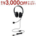 【最大3000円OFFクーポン※お買い物マラソン】エレコム USB有線ヘッドセット HS-HP02SUBK | Elecom