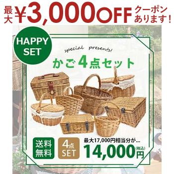 【最大3,000円OFFクーポン有!PT3倍!ブラックフライデー】カゴ4点セット | まとめ買い お得 福袋 ハッピーセット ハッピーバッグ バスケットセット