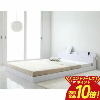 乐天商城 - 【P10倍（要エントリー）＋クーポン／お買い物マラソン】棚・コンセント付きフロアベッド 国産カバーポケットコイルマットレス付き シングル 組立設置付