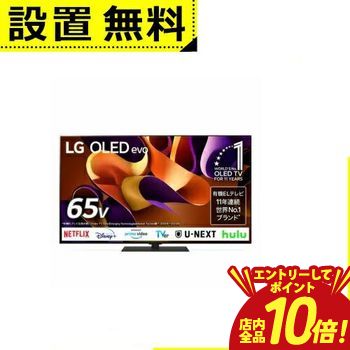 【P10倍（要エントリー）＋クーポン／お買い物マラソン】全国設置無料 LG 有機ELテレビ OLED65G4PJB | LG Electorinics Japan 65V型 4K対応 BS 4Kチューナー内蔵 YouTube対応 Netflix対応 ブラック
